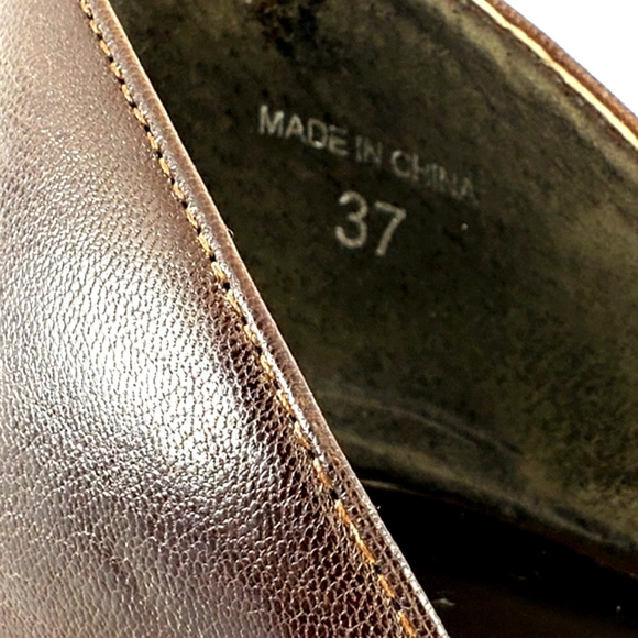 Aldo Kitten Chocolate Leather Pointy Toe Heels/Pumps. Woman's Size 37 6.5 M - Picture 8 of 9